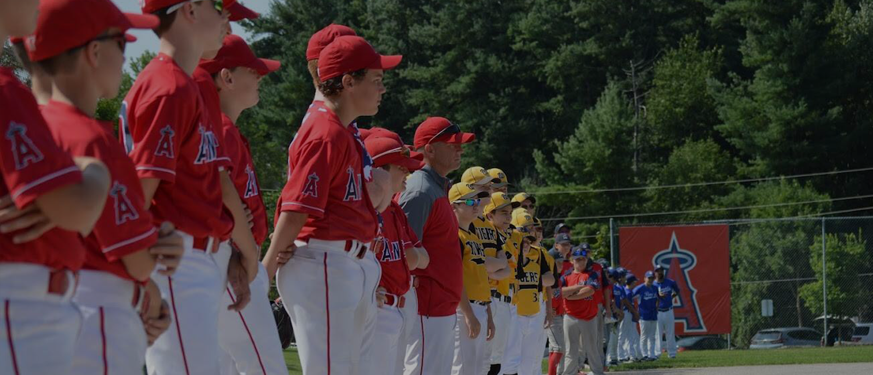 Youth Baseball Team wearing custom team jerseys