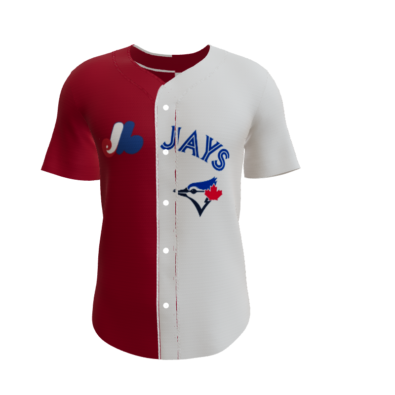 Baseball Design Six Full Button Baseball Jersey. (x 1)