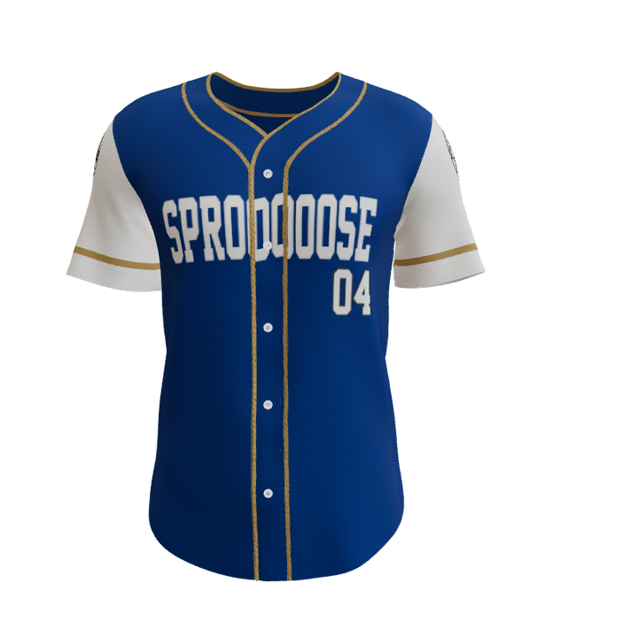 Baseball Sleeve Secondary Design Full Button Baseball Jersey. (x 1)