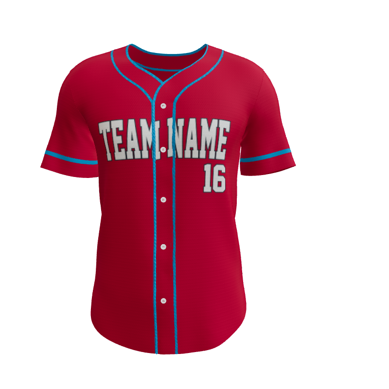Baseball Base Design Full Button Baseball Jersey. (x 1)