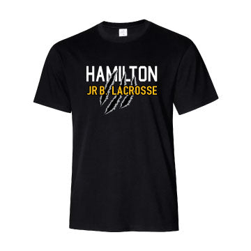 JR. B Lacrosse with Scratches Black Cotton T-shirt
