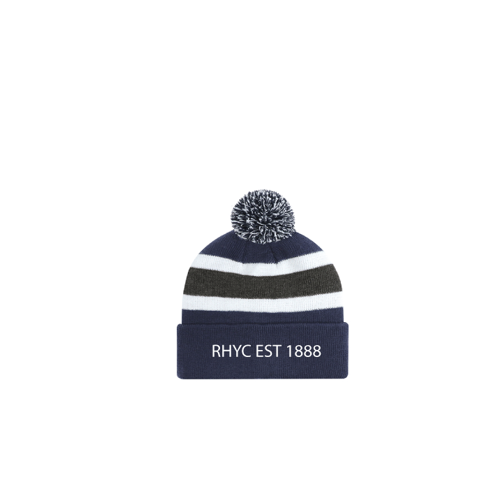 RHYC Winter Hat Striped with pom pom