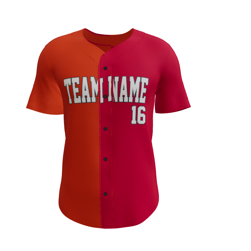 Baseball Design Six Full Button Baseball Jersey. (x 1)