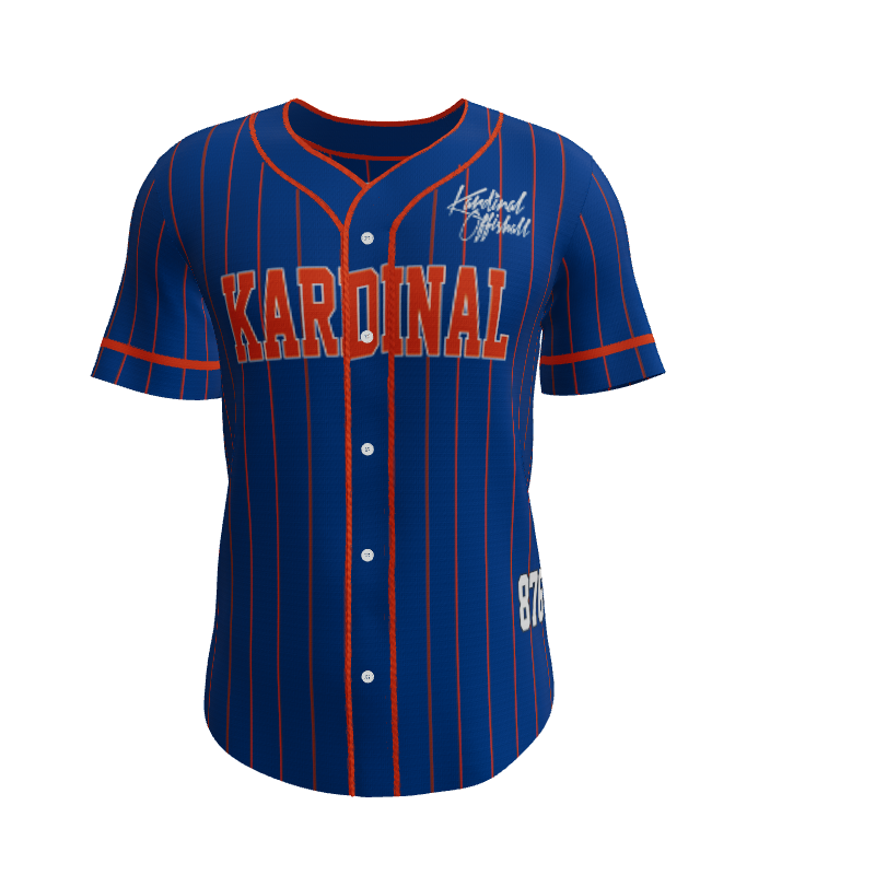 Baseball Pinstripes Full Button Baseball Jersey. (x 1)