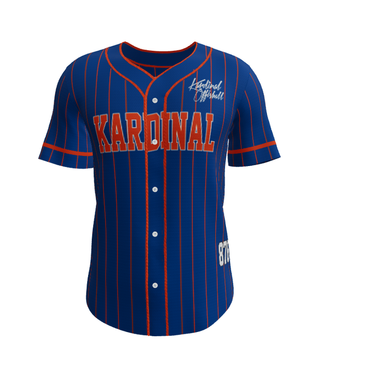 Baseball Pinstripes Full Button Baseball Jersey. (x 1)