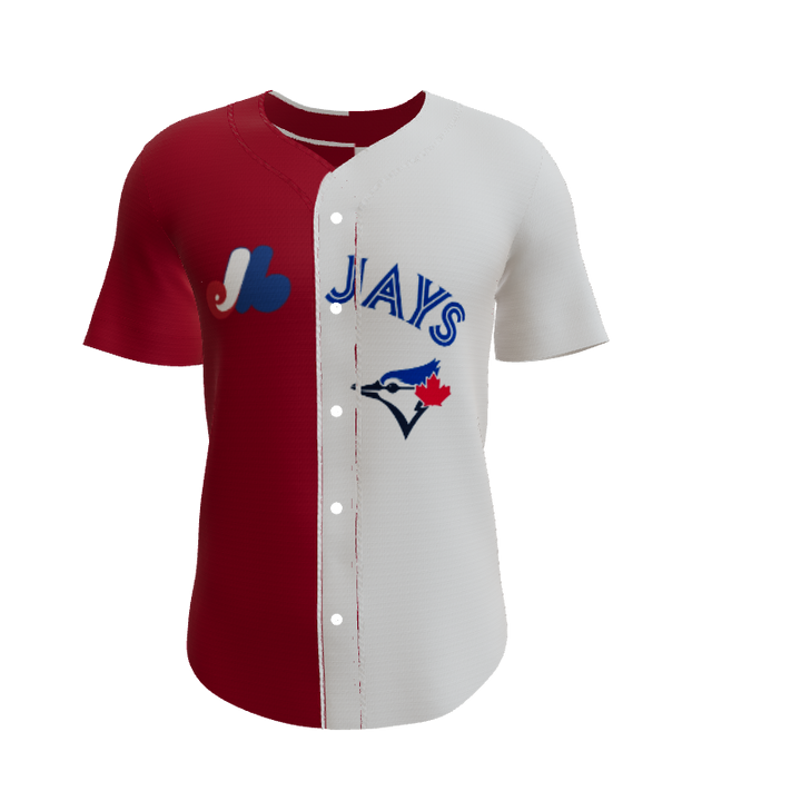 Baseball Design Six Full Button Baseball Jersey. (x 1)